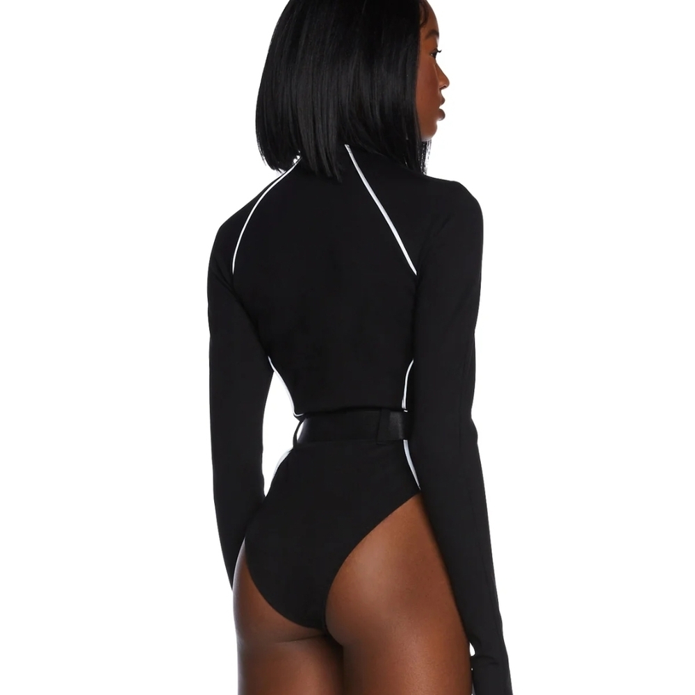 POSTER GIRL Black and White Long Sleeve Bodysuit - Picture 3 of 8